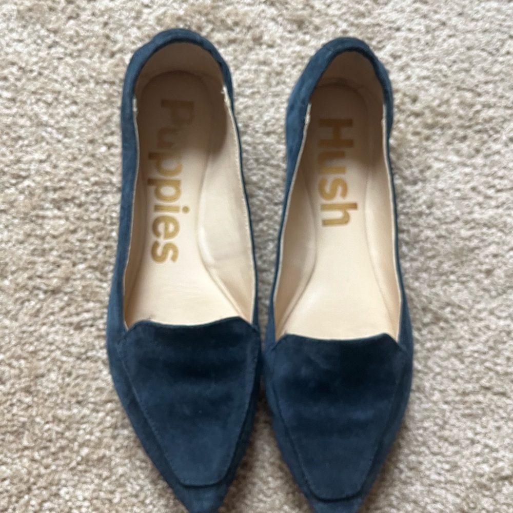 Hush Puppies Hazel Suede Loafers Flats in Blue Size 8